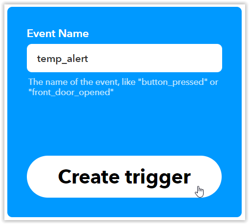 IFTTT Create trigger