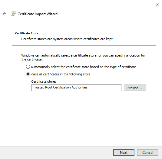 Importing Root Certificate Step 3
